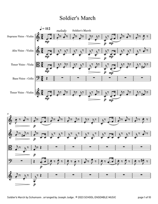 Soldier's March by Schumann for String Quartet in Schools