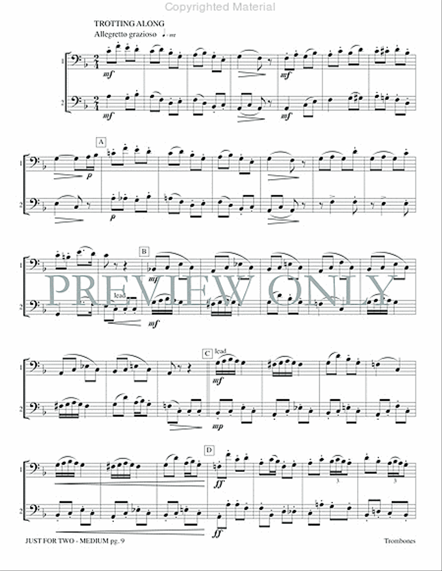 Just for Two Medium Just for Two Medium Trombone Duet scores gallery preview page 11