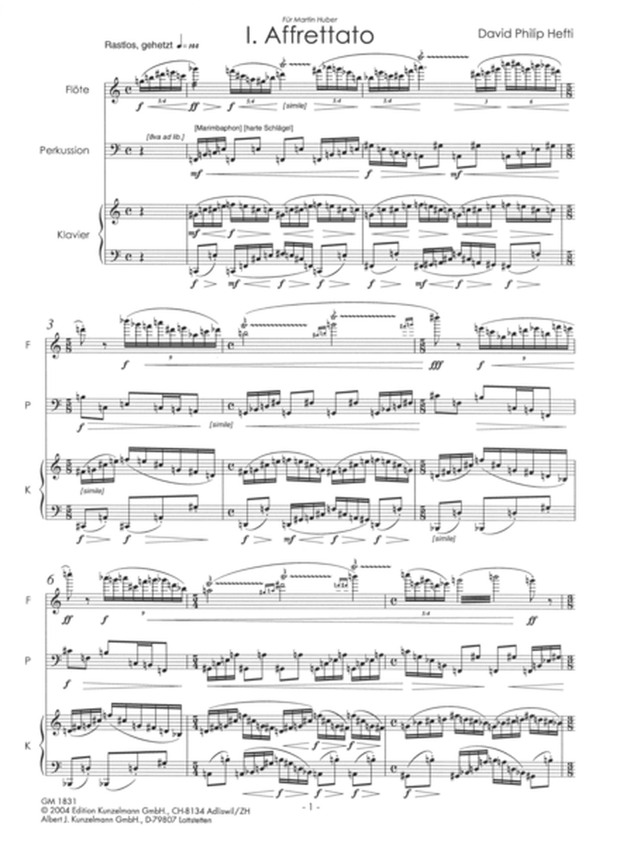 Melencolia I, for flute, percussion and piano