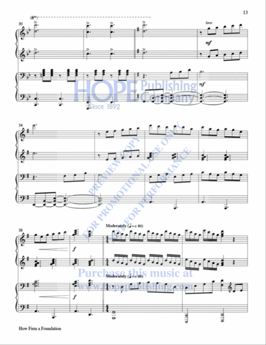 Glory to God: Hymn Settings for 4-Hand Piano Piano Accompaniment scores gallery preview page 16