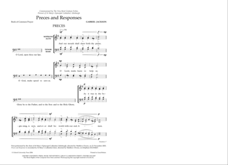 Preces and Responses 4-Part scores gallery preview page 2