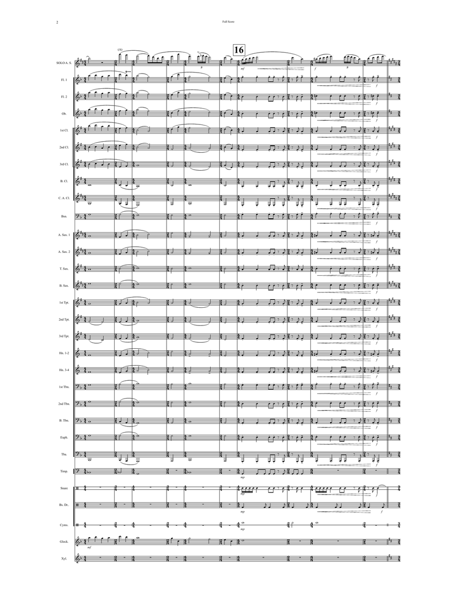 Concerto For Alto Saxophone And Wind Ensemble - Conductor Score (Full Score) Concert Band scores gallery preview page 4
