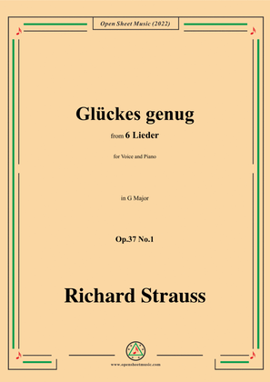 Richard Strauss-Glückes genug,in G Major,Op.37 No.1
