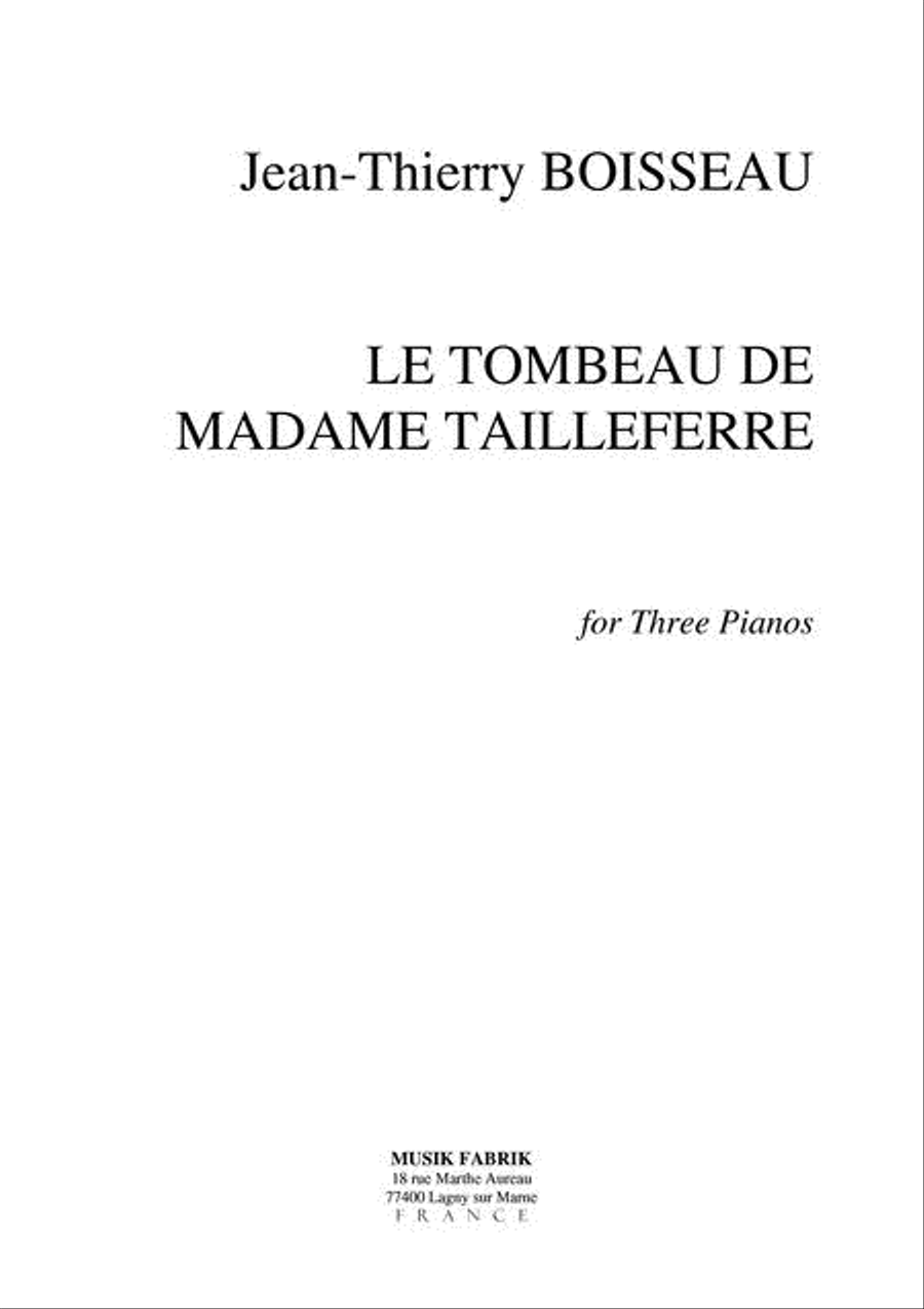 Le Tombeau de Madame Tailleferre Piano scores gallery preview page 1