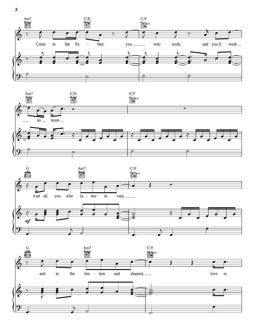 Love Is Here Piano, Vocal, Guitar scores gallery preview page 2