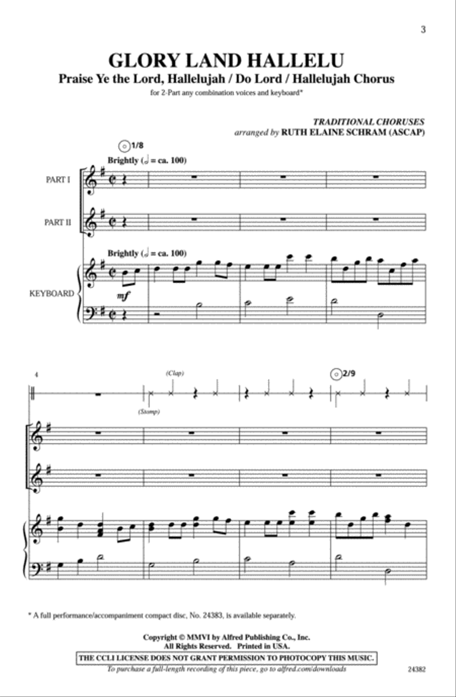 Glory Land Hallelu Glory Land Hallelu 2-Part scores gallery preview page 2