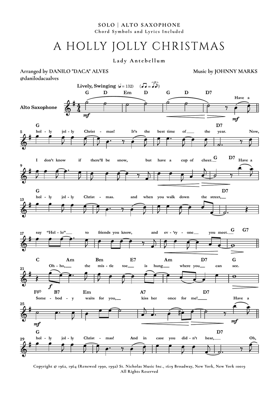 A Holly Jolly Christmas Alto Saxophone scores gallery preview page 1