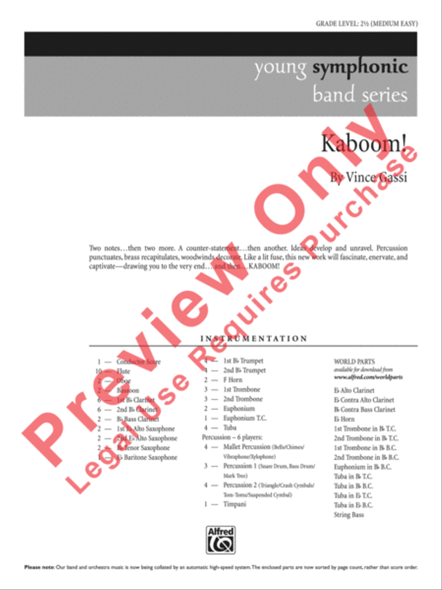 Kaboom! Kaboom! Concert Band scores gallery preview page 2