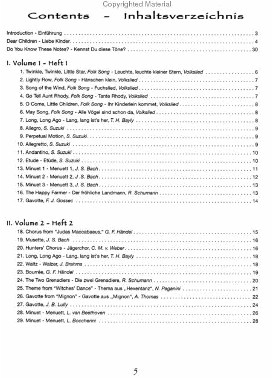 My Trio Book (Mein Trio-Buch) (Suzuki Violin Volumes 1-2 arranged for three violins) Small Ensemble scores gallery preview page 2