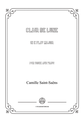 Book cover for Saint-Saëns-Clair de lune in E flat Major,for Voice and Piano