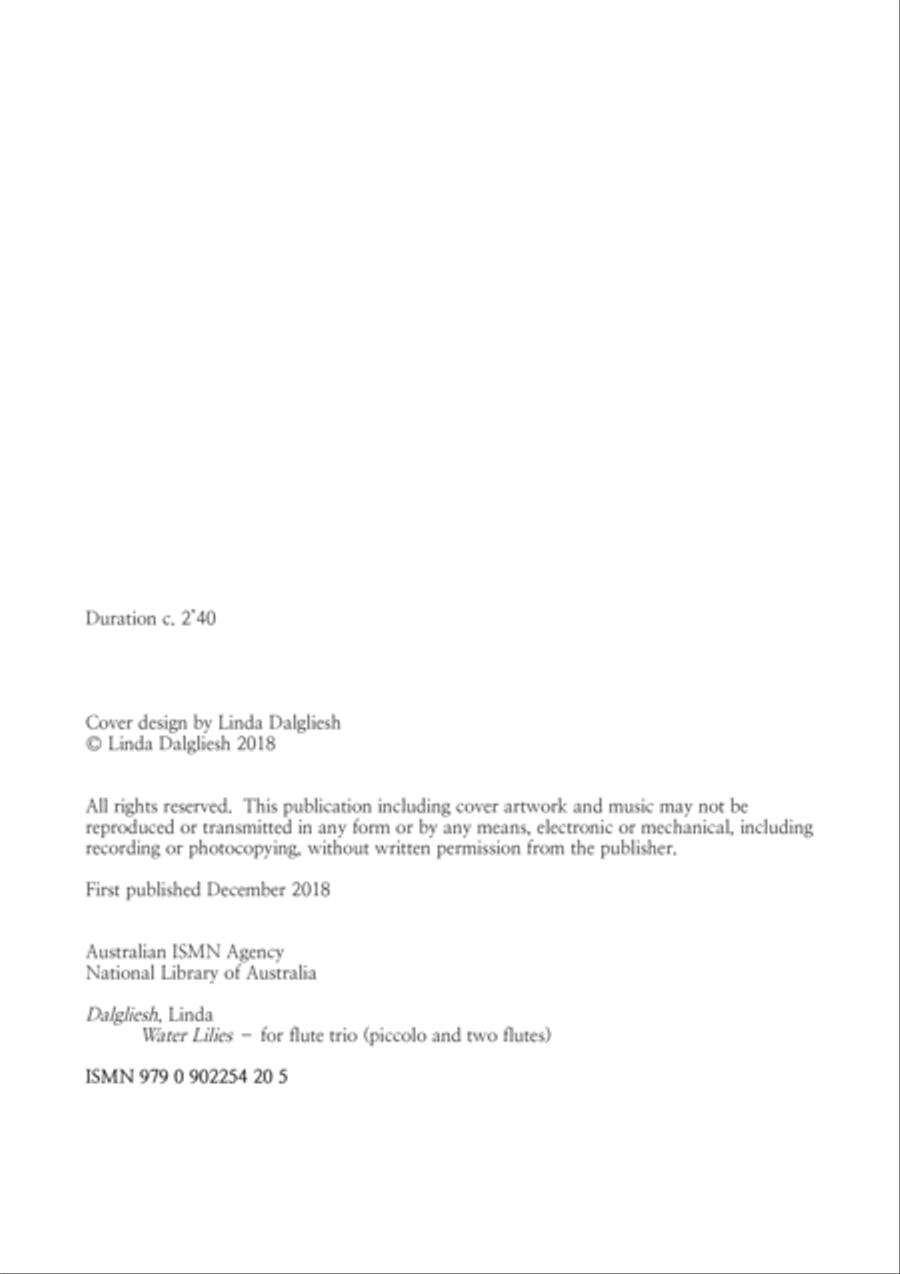 Water Lilies - Flute Trio (Piccolo & two Flutes in C) Flute Trio scores gallery preview page 2