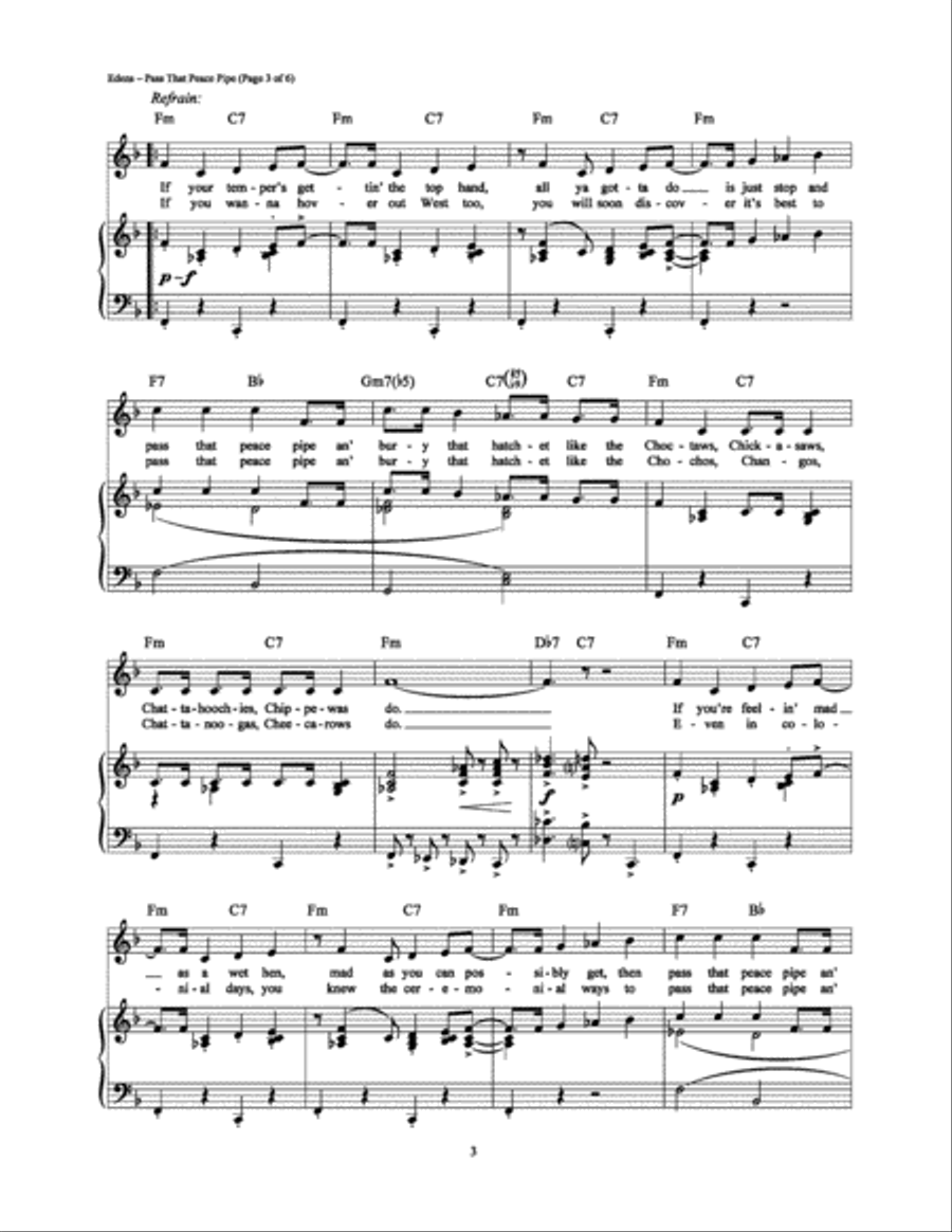 Pass That Peace Pipe Piano, Vocal, Guitar scores gallery preview page 3