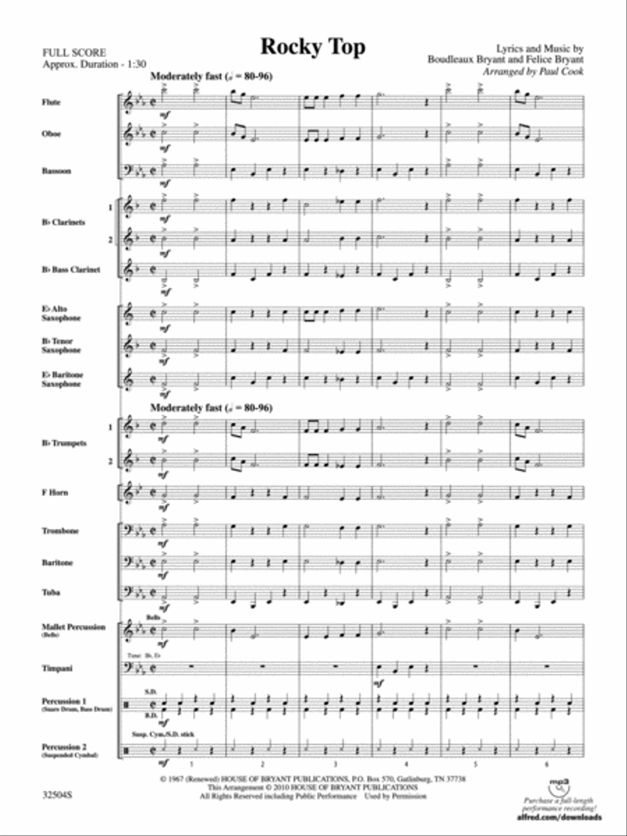 Rocky Top Concert Band scores gallery preview page 2