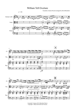 William Tell Overture for Clarinet and Viola Duet