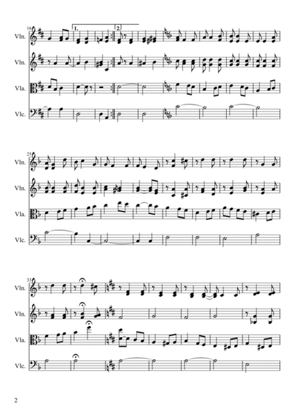 Salut D'amour by Elgar, arranged for string quartet (viola solo)