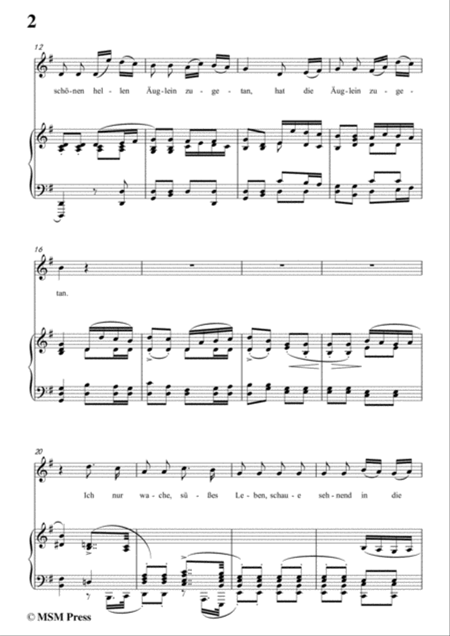Schubert-Um Mitternacht(At Midnight),Op.88 No.3,in G Major,for Voice&Piano Voice scores gallery preview page 4