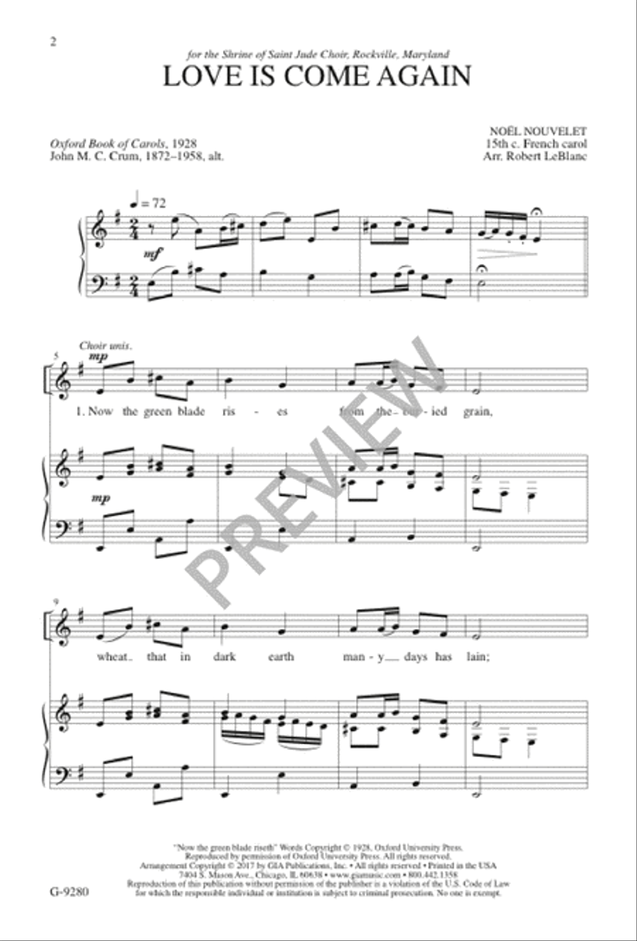 Love Is Come Again Love Is Come Again 3-Part scores gallery preview page 3