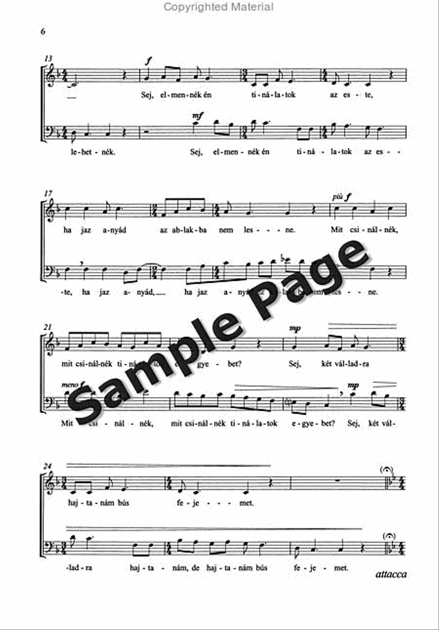 Inaktelki Nóták/Songs from Inaktelke 2-Part scores gallery preview page 7