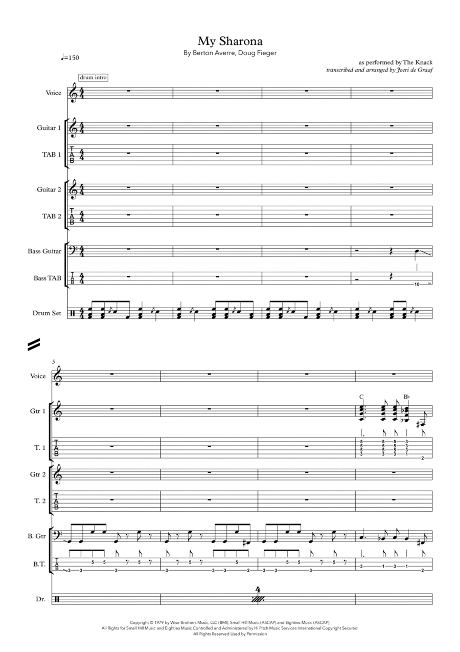 My Sharona Voice scores gallery preview page 1