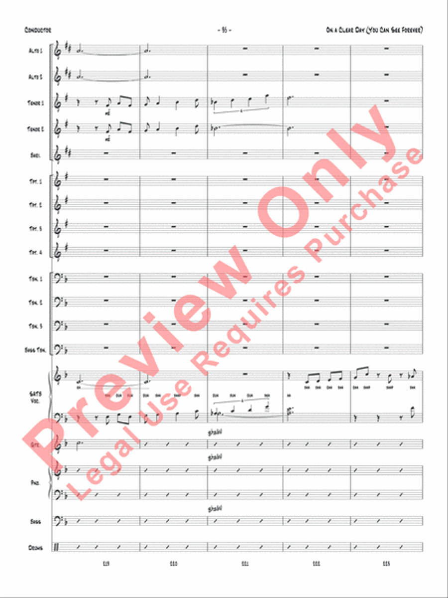 On a Clear Day (You Can See Forever) Jazz Ensemble scores gallery preview page 38