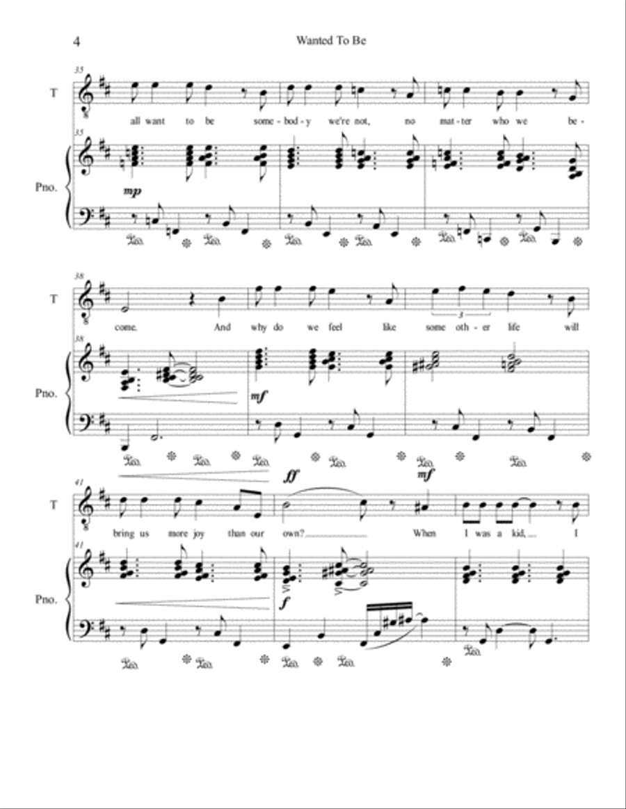 Wanted To Be Tenor Voice scores gallery preview page 4