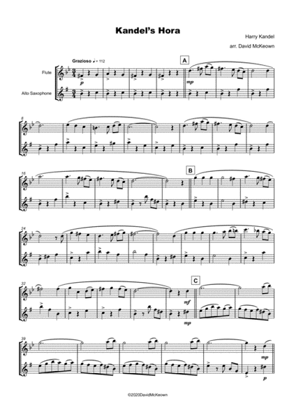Kandel's Hora, Klezmer tune for Flute and Alto Saxophone Duet