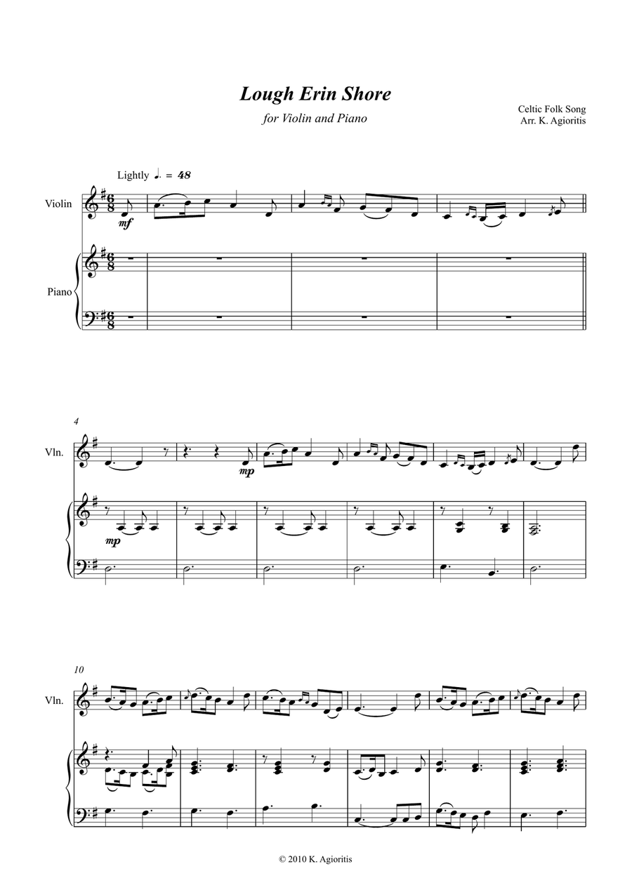 Lough Erin Shore - Violin and Piano Violin Solo scores gallery preview page 2