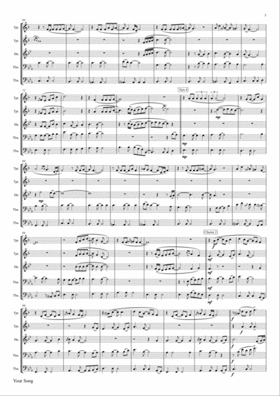 Your Song Horn scores gallery preview page 4