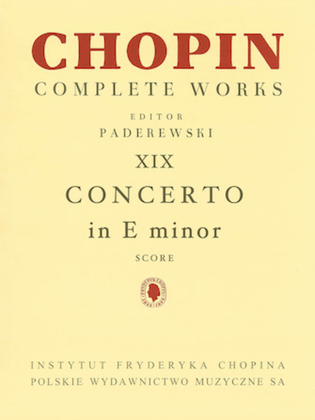 Book cover for Piano Concerto in E Minor Op. 11