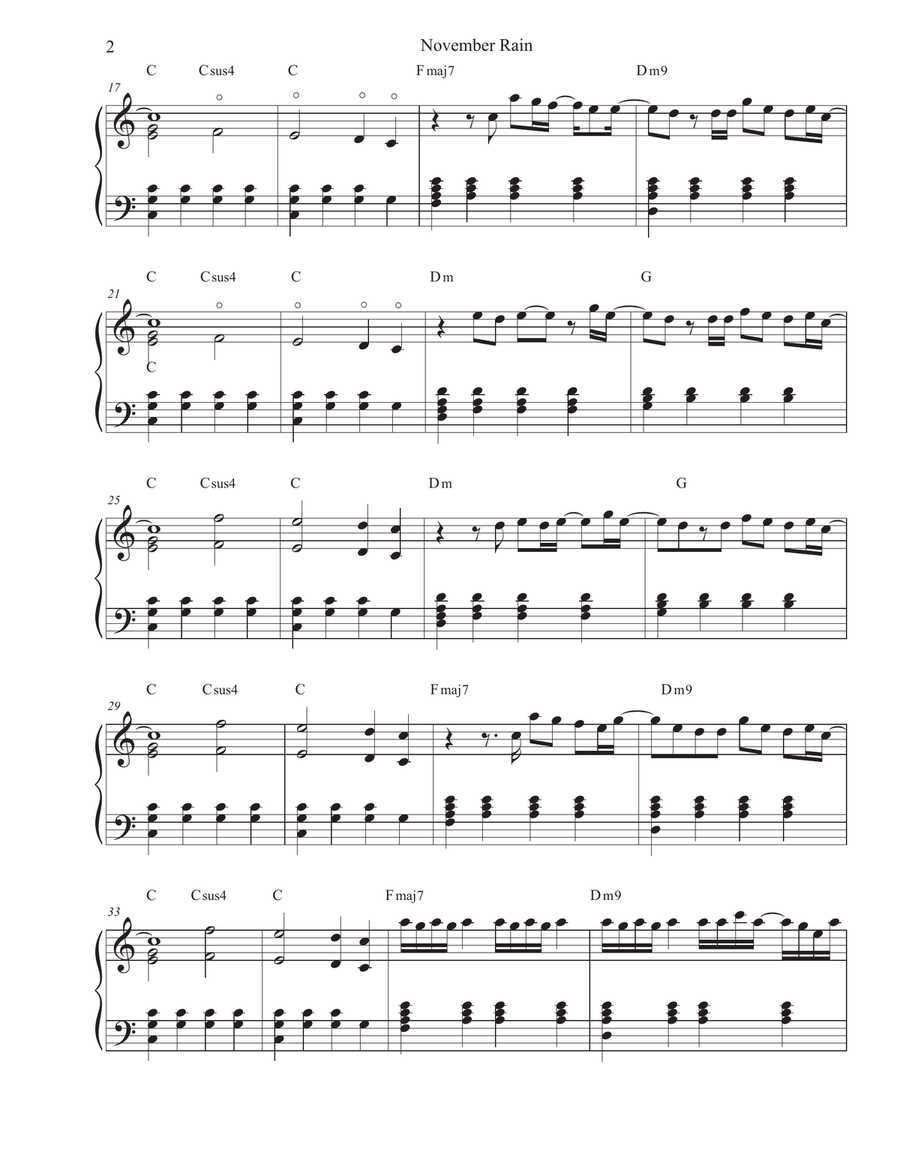 November Rain Harp scores gallery preview page 2