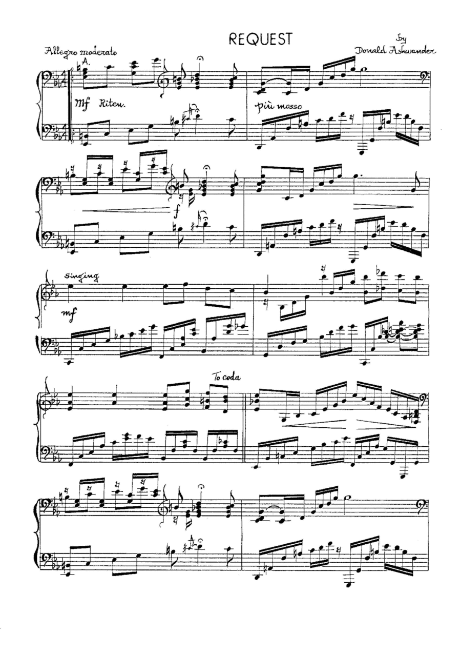 Request Piano Solo scores gallery preview page 1