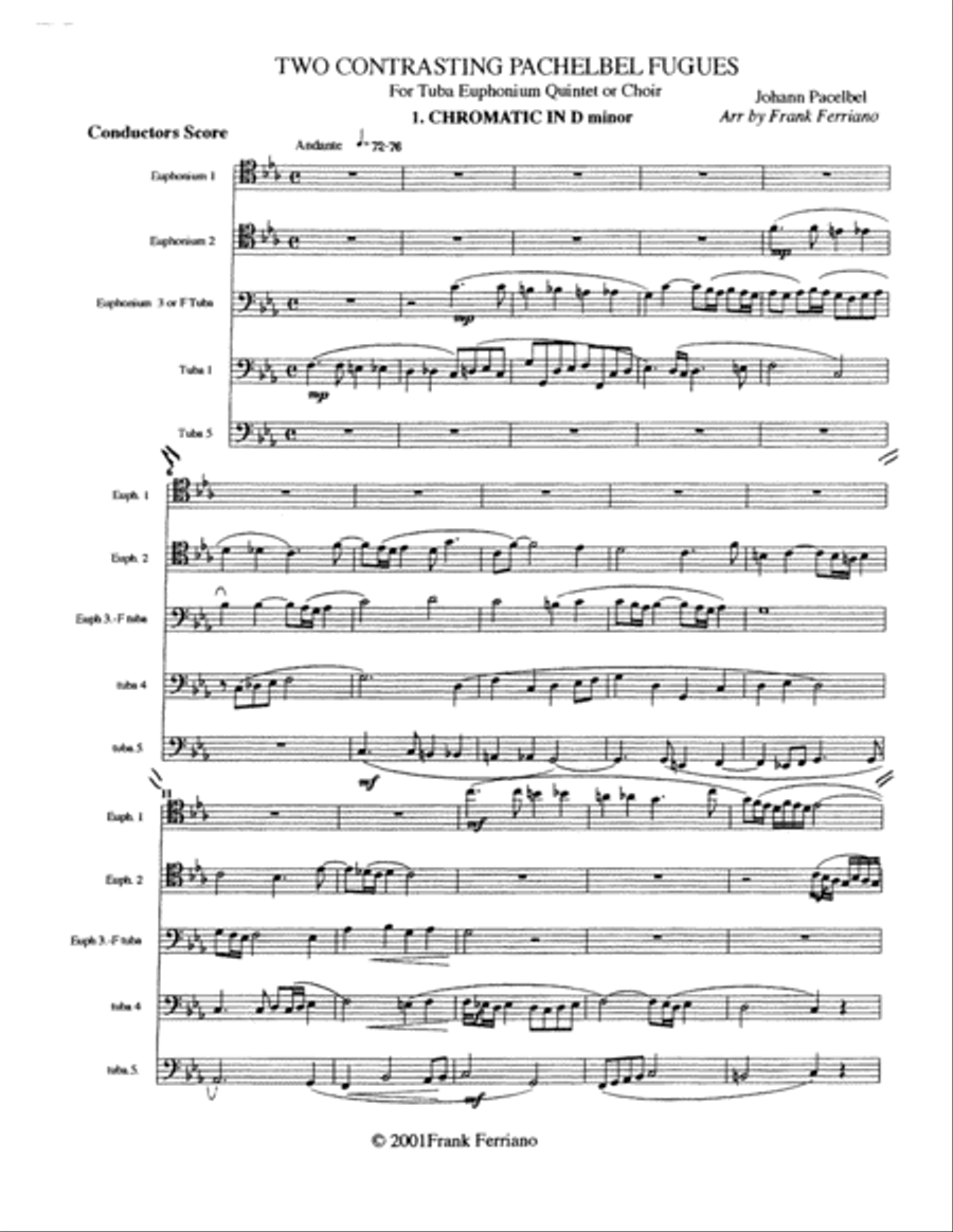 Two Contrasting Pachelbel Fugues Tuba scores gallery preview page 2