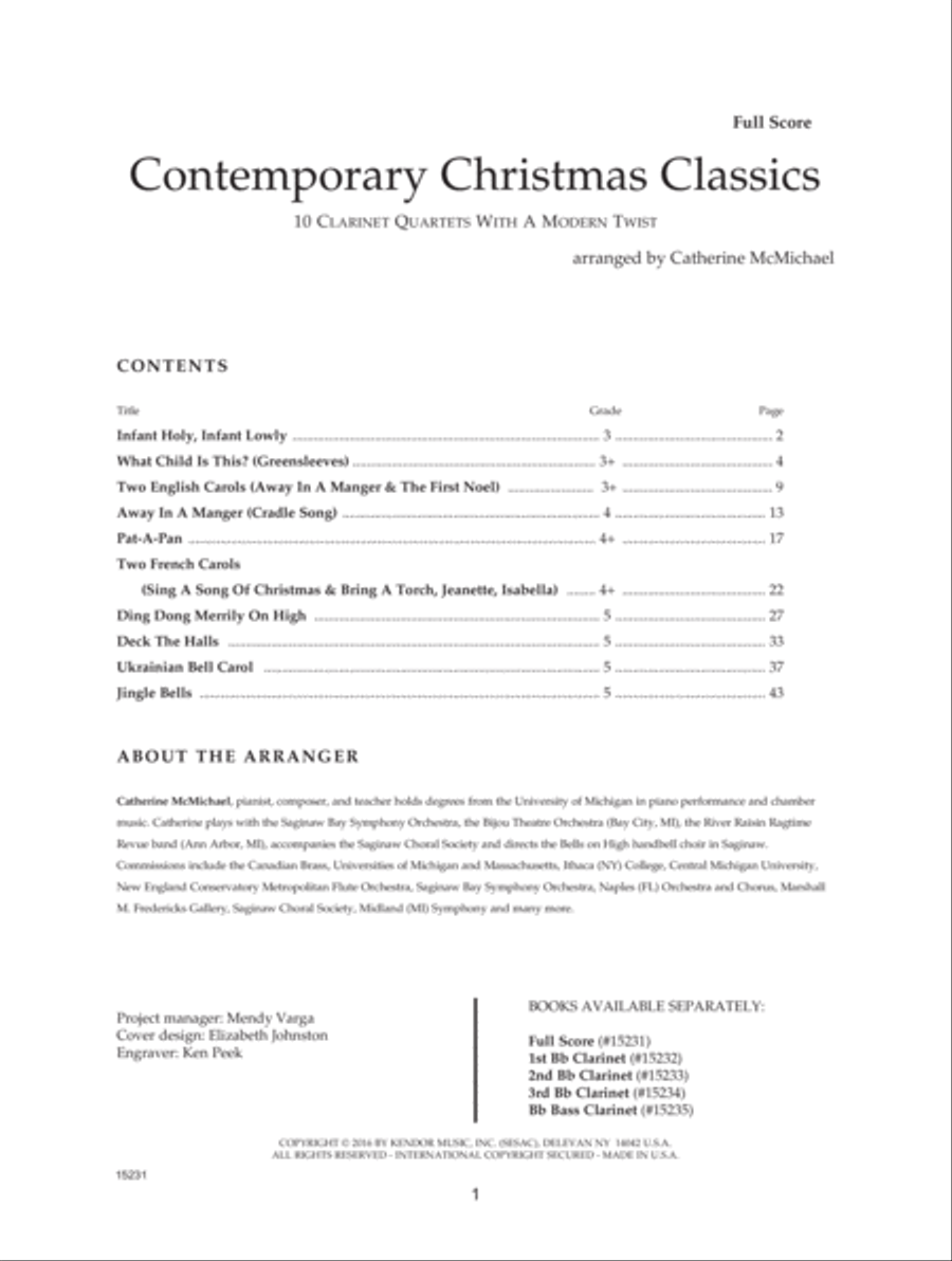 Contemporary Christmas Classics (Score) Bass Clarinet scores gallery preview page 2