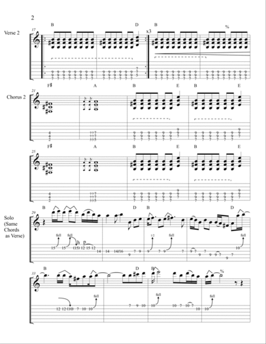 Cherry Bomb Guitar Tablature scores gallery preview page 2