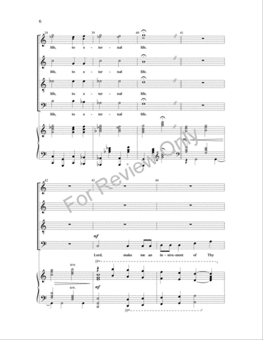 An Instrument of Thy Peace 4-Part scores gallery preview page 6