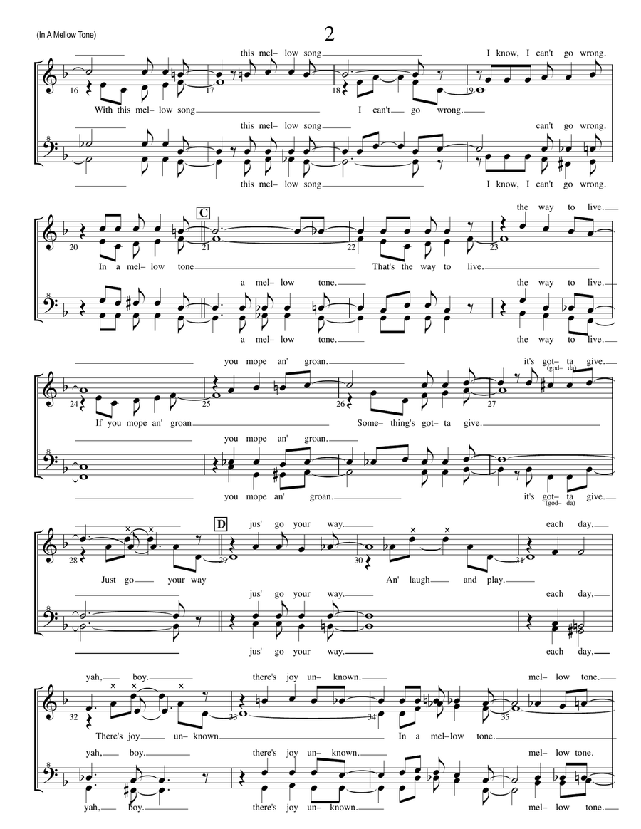 In A Mellow Tone SSAA scores gallery preview page 2