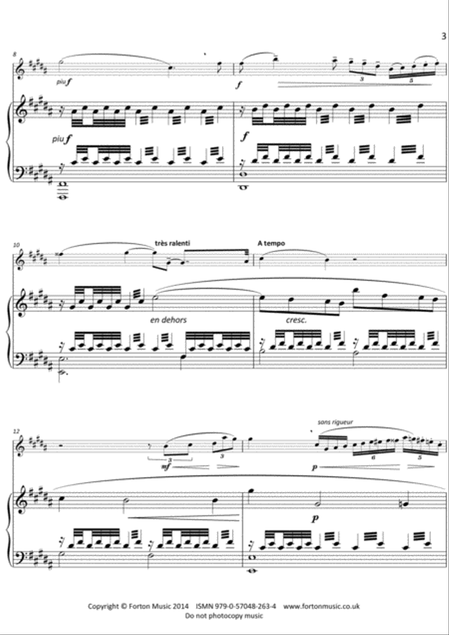 Trois Pieces Flute scores gallery preview page 3