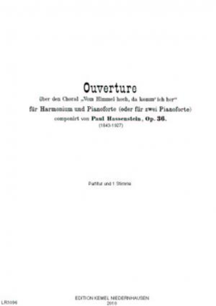 Ouverture uber den Choral Vom Himmel hoch, da komm' ich her : fur Harmonium und Pianoforte (oder fur zwei Pianoforte), op. 36