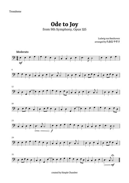 Ode to Joy for Trombone and Tuba by Beethoven Opus 125 image number null
