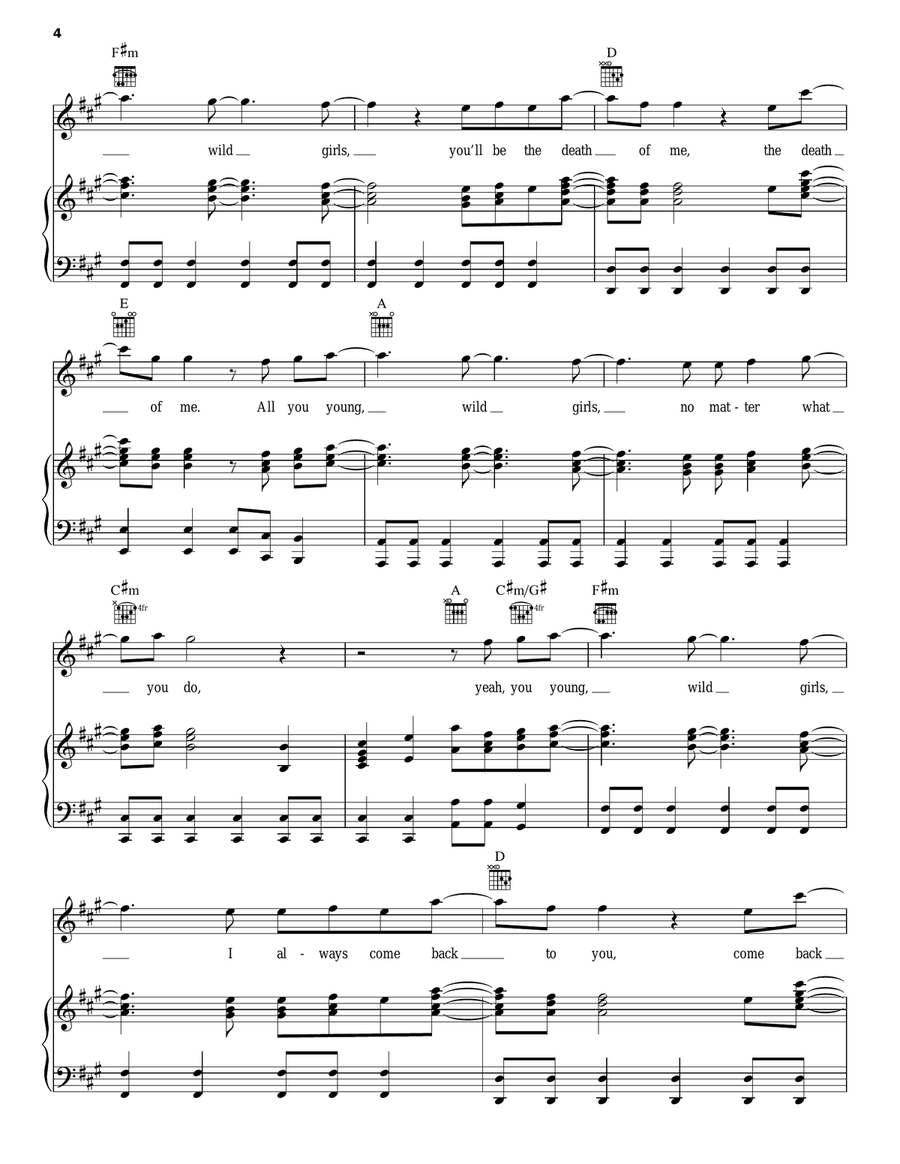 Young Girls Piano, Vocal, Guitar scores gallery preview page 4