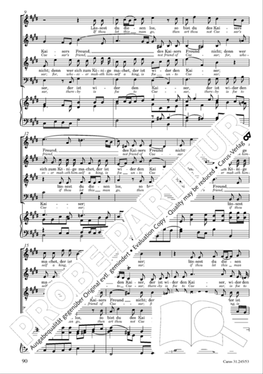 St. John Passion (Johannes-Passion) 4-Part scores gallery preview page 91