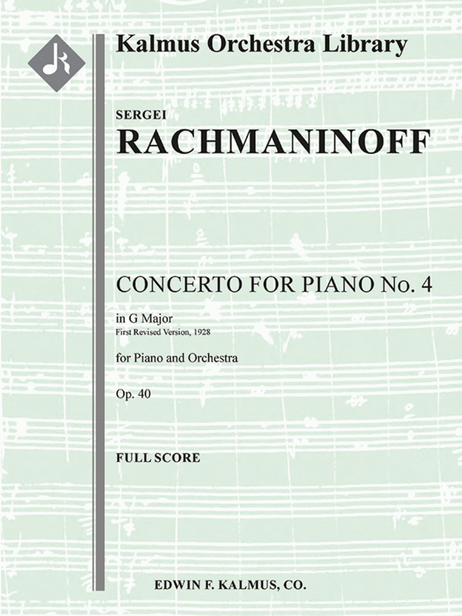 Concerto for Piano No. 4 in G minor, Op. 40 (First revised edition, 1928) Full Orchestra scores gallery preview page 1