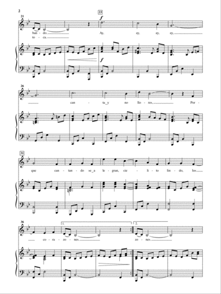 Cielito Lindo [Medium Voice] Medium Voice scores gallery preview page 2