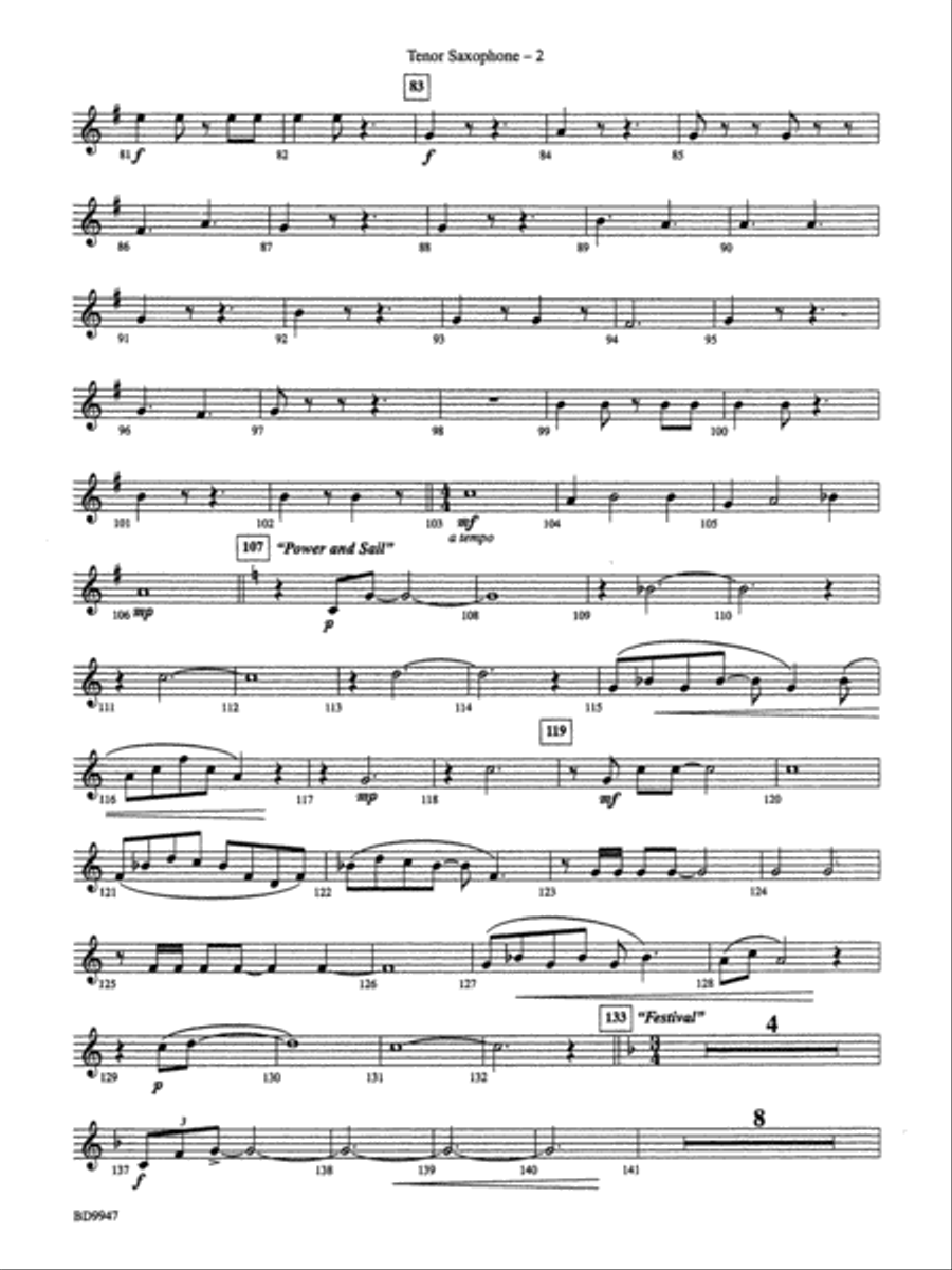 Chesapeake: B-flat Tenor Saxophone Concert Band scores gallery preview page 2