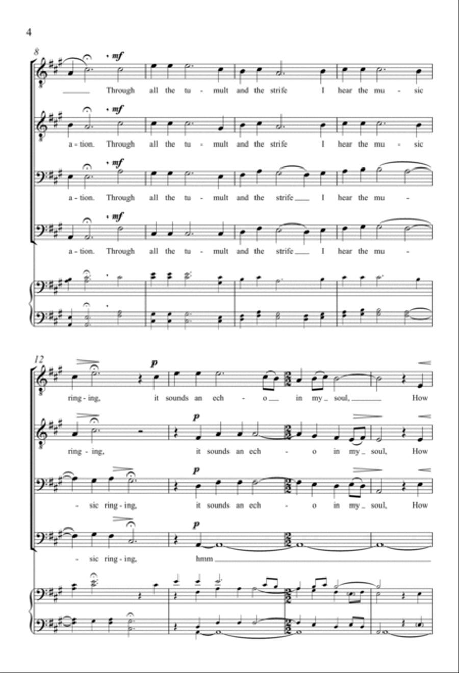 How Can I Keep From Singing? TTBB scores gallery preview page 3