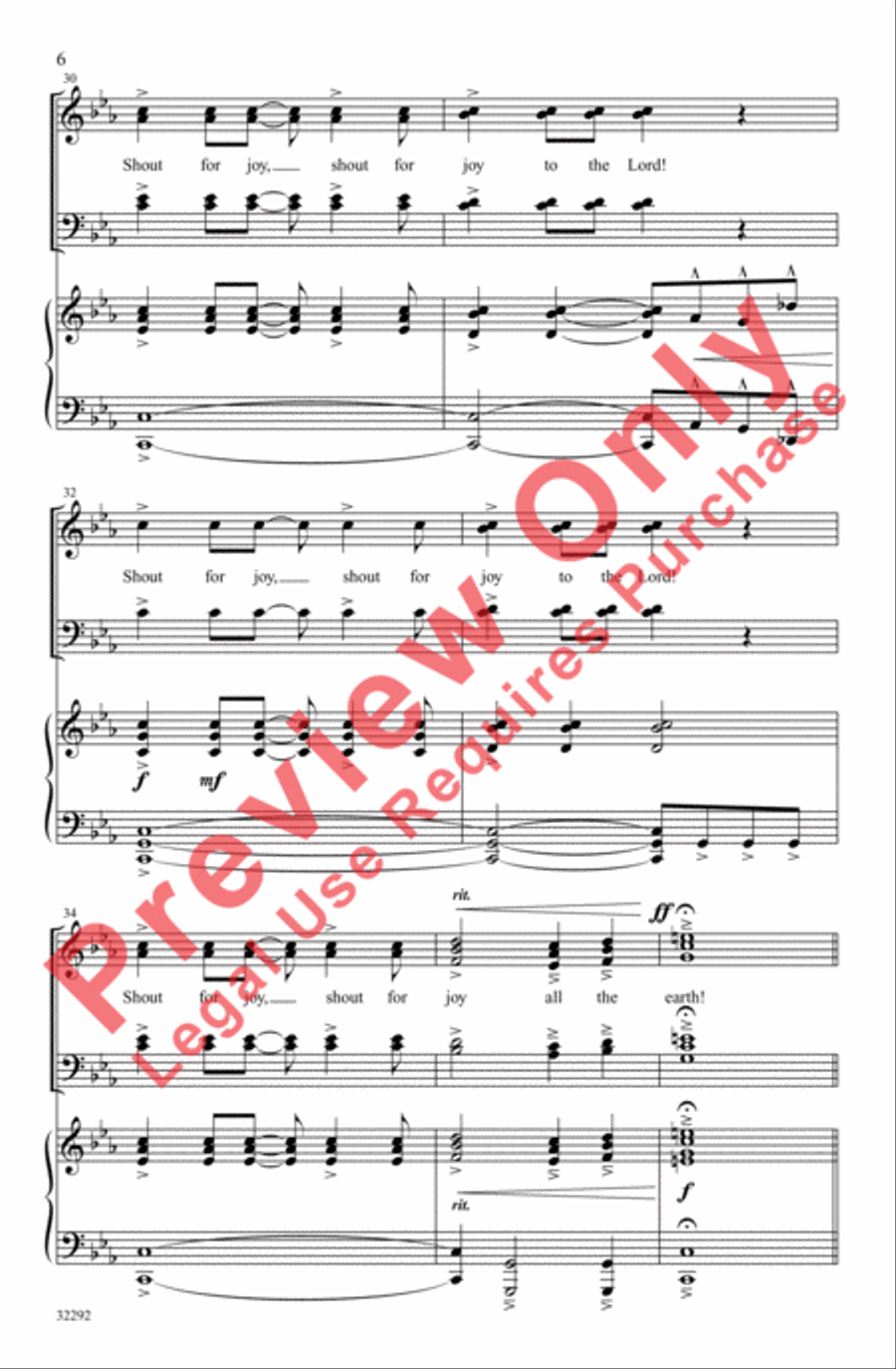 A Shout of Joy, A Song of Thanks 4-Part scores gallery preview page 6