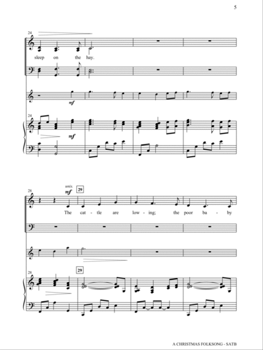 A Christmas Folksong A Christmas Folksong 4-Part scores gallery preview page 4
