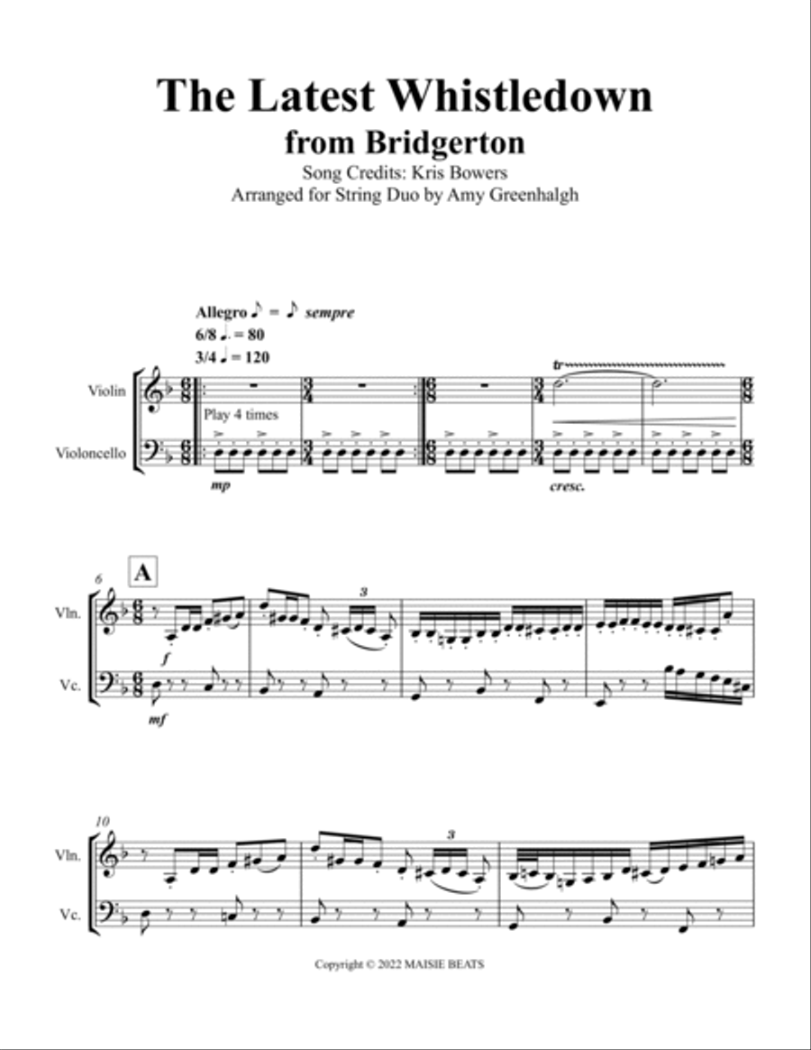 The Latest Whistledown String Duet scores gallery preview page 3
