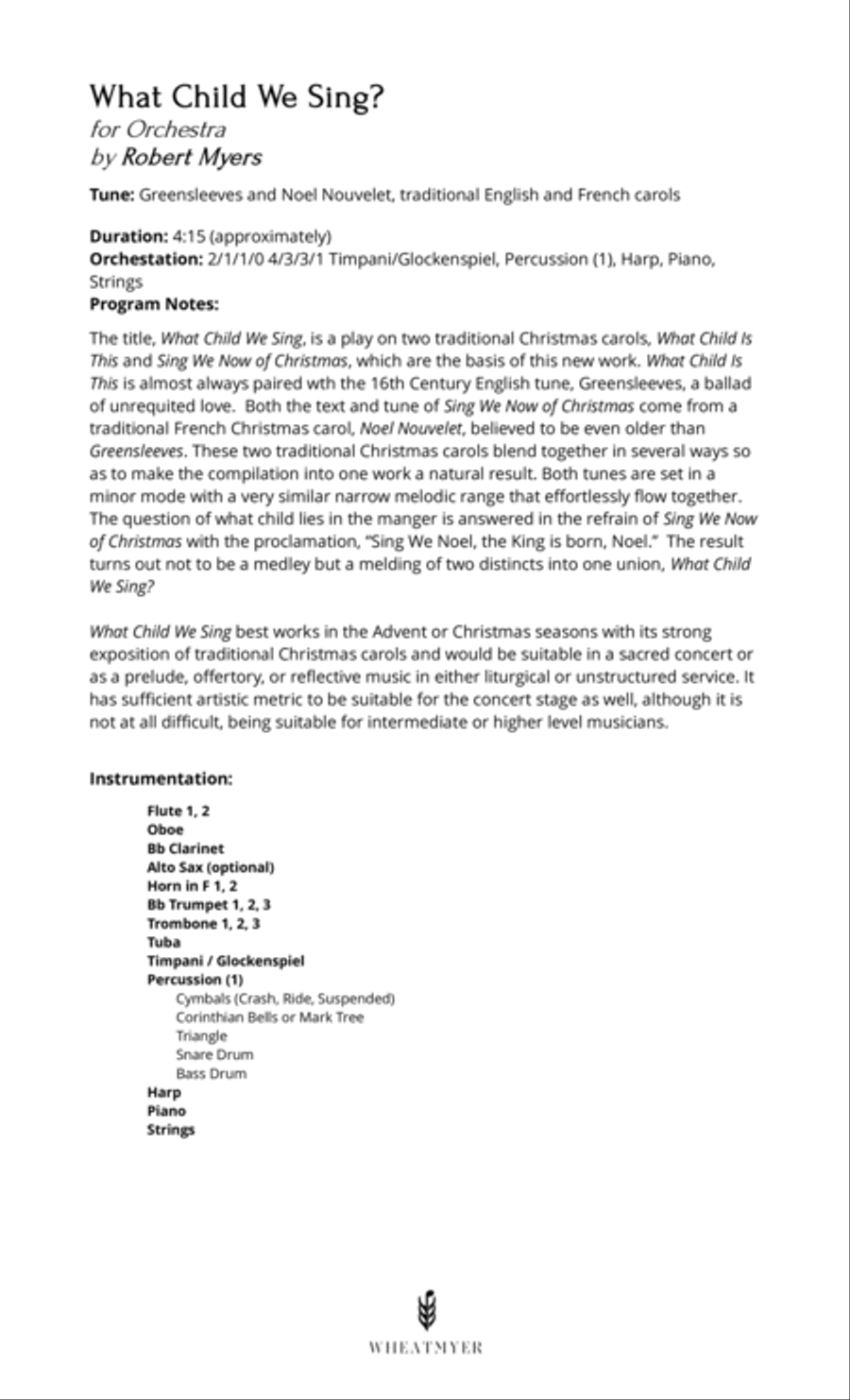 What Child We Sing? Full Orchestra scores gallery preview page 2
