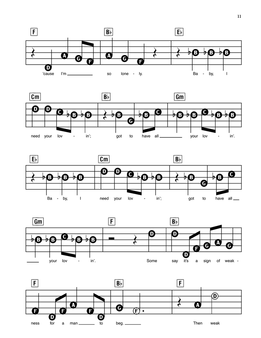Baby I Need Your Lovin' Electronic Keyboard scores gallery preview page 2